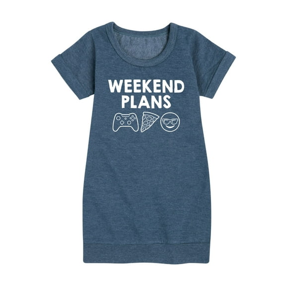 Instant Message - Weekend Plans - Toddler And Youth Girls Fleece Dress