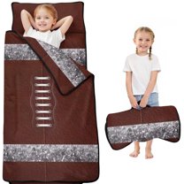Brown Silver Football Pattern Toddler Nap Mats for Kids Preschool,Sleeping Mat Bag or Kids,Toddler Sleeping Bag,Toddler Nap Mat or Daycare