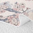 thumbnail image 5 of Manfei Vintage Branch Cat Twin Quilt Set, Chinese Cherry Blossom Twin Coverlet Set, Gray Pink, 2 Pieces, 1 Bedspread and 1 Pillowcase, 5 of 7