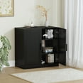 thumbnail image 4 of MAYEERTY Entryway Storage Cabinet Set of 2 Wood Accent Cabinet for Living Room,Black, 4 of 13