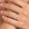thumbnail image 4 of Gem Stone King 10K Two Tone Gold White Moissanite and Lab Grown Diamond Engagement Ring for Women | 2.10 Cttw | Round 8MM | Gemstone Birthstone | Size 9, 4 of 7