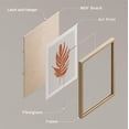 thumbnail image 3 of PixonSign Framed Wall Art Earth Tone Botanical Collection Posters, Set of 3 Minimalist Modern Abstract Shape Illustrations Wall Decor, Adhesive Canvas Prints for Home Decor - 11"x14" Natural, 3 of 5