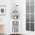 thumbnail image 4 of Yeshouse Corner Wine Cabinet with Removable Wine Rack, Wine Bar Cabinet with Barn Door and Adjustable Shelves, Industrial Wine Cabinet for Dining Room, Living Room,Kitchen, 4 of 8