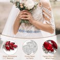 thumbnail image 3 of Uxcell 5Pcs Rhinestone Crystal Applique, Handmade Beaded Patches Sew on Patch Crystal Sewing Applique for Bridal Sash Wedding Dress Shoes Bags, Light Red/Silver White, 3 of 7