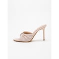 thumbnail image 5 of On feet & in love Women's Satin Pointed Toe Stiletto Mules - Ruched Slip-On Dress Heels with Gold-Tone Hardware, 5 of 8