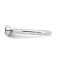 thumbnail image 3 of Solid 925 Sterling Silver Stackable Low 4mm Round Created Sapphire Blue September Gemstone Ring Eternity Band Size 5, 3 of 6