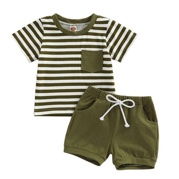 Ketyyh-chn99 Ensemble de Vêtements pour Bébé Garçon Tenue d'Été pour Tout-Petit Vêtements d'Été pour Bébé Garçon T-Shirt Brodé Haut Short Taille Ensemble Tenues Garçon pour 2-3 Ans, Vert