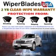 thumbnail image 2 of 2006 Infiniti FX45 Beam Wiper Blades Wipers w/2yr Warranty (Set of 3) w/Rear Wiper (WiperBladesUSA), 2 of 5