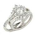 thumbnail image 6 of Bow Jewel 14K White Gold Plated Ring - 1.87 Ct Round Cut VVS1/D Diamond Solitaire - Stunning Bridal Set Ring for Women's - Multi Diamond Jewelry for Gift - Perfect for Proposals and Anniversaries, 6 of 10
