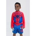 thumbnail image 2 of Marvel Spidey and His Amazing Friends Spider-Man UPF 50+ Cosplay Rash Guard and Swim Trunks Outfit Set Toddler, 2 of 5