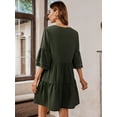 thumbnail image 6 of Purcoar Womens V Neck Ruffle Sleeve Midi Dress Tiered Panel Dress, 6 of 9