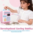 thumbnail image 6 of Jokapy ATM Piggy Bank for Kids Girls, Face ID Password Unlocking Electronic Money Bank Machine Toy, Age 3+, Pink, 6 of 11
