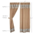 thumbnail image 3 of VHC Brands Kaila Country Cottage Ruffled Gold Ticking Stripe Living Room Curtain Panel Set 84x41, 3 of 5