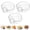 3Pcs, variant on Glass Shell Dumpling Tray Large with Saucer Plate Large Snack Dessert, Elegant Shell-shaped Dish, Elegant Shell-Shaped Glass Serving Tray with Sauce Plate for Dumplings, Sushi, Snacks, Fruit