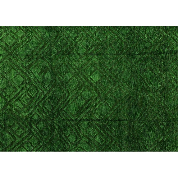 Ahgly Company Indoor Rectangle Abstract Green Modern Area Rugs, 6' x 9'