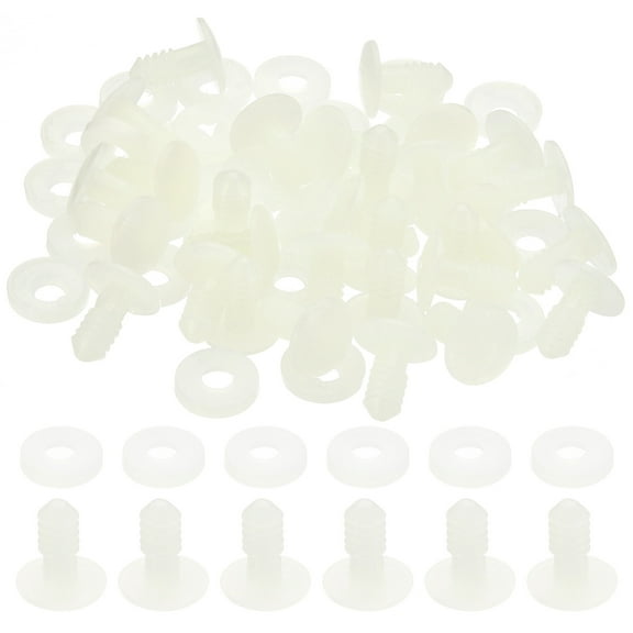 Uxcell 15mm Doll Joints, 30Set Plastic Animal Joint Engage Bolt, White