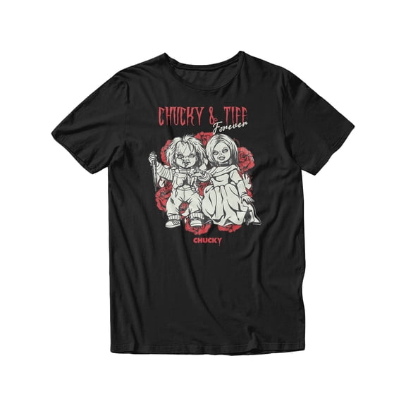 Chucky and Tiff Child's Play Graphic Short Sleeve T-Shirt for Men (Black, S-XXL)