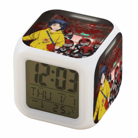 

SHUNVC Alarm Clock For Kids Digital Alarm Clock Cube Wake Up Clocks With 4 Sided Wonder Egg Priority Pattern Soft LED Colorful Night Light Large Display Ascending Sound （Pattern 26）