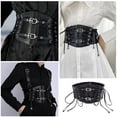 thumbnail image 4 of Ladies Elastic Corset Belt Sides Lace-up Underbust Wide Belts for Women Vintage Dresses, 4 of 8