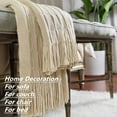 thumbnail image 5 of CREVENT Home Decor Couch Sofa Chair Bed Throw Blanket, Soft Warm Cozy Light Weight , Giftable (50''X60'' Beige/Ivory), 5 of 5