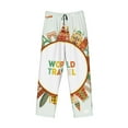 thumbnail image 4 of Fotbe World Travel3 Men's Pajama Pants,Sleepwear Pants,Pj Bottoms Drawstring And Pockets-Small, 4 of 9