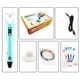thumbnail image 1 of Lápiz de impresión 3D Kit de inicio Lápiz de graffiti de dibujo USB con cargador de pantalla Filamento de 3 colores Regalo de juguete para niños, Azul Inevent FN000475-02B, 1 of 7