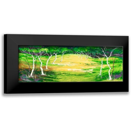 Lucas 14x7 Black Modern Framed Museum Art Print Titled - Foresta verde