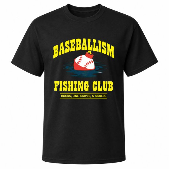 Baseball and Fishing Graphic T-Shirt, Unisex Classic Fit, Cotton-Rich 180 GSM, Front Print