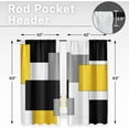 thumbnail image 2 of Yellow Kitchen Curtains 63 Inch Length Geometric Window Curtains Over Sink Set of 2, Black Grey White Curtain for Bedroom Living Room, Modern Abstract Kitchen Decor 42x63 Inch, 2 of 6