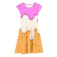thumbnail image 3 of Robes Filles Adolescentes Manches Volantes Imprimés Robe de Fête pour Enfants Événements de Danse, 3 of 3