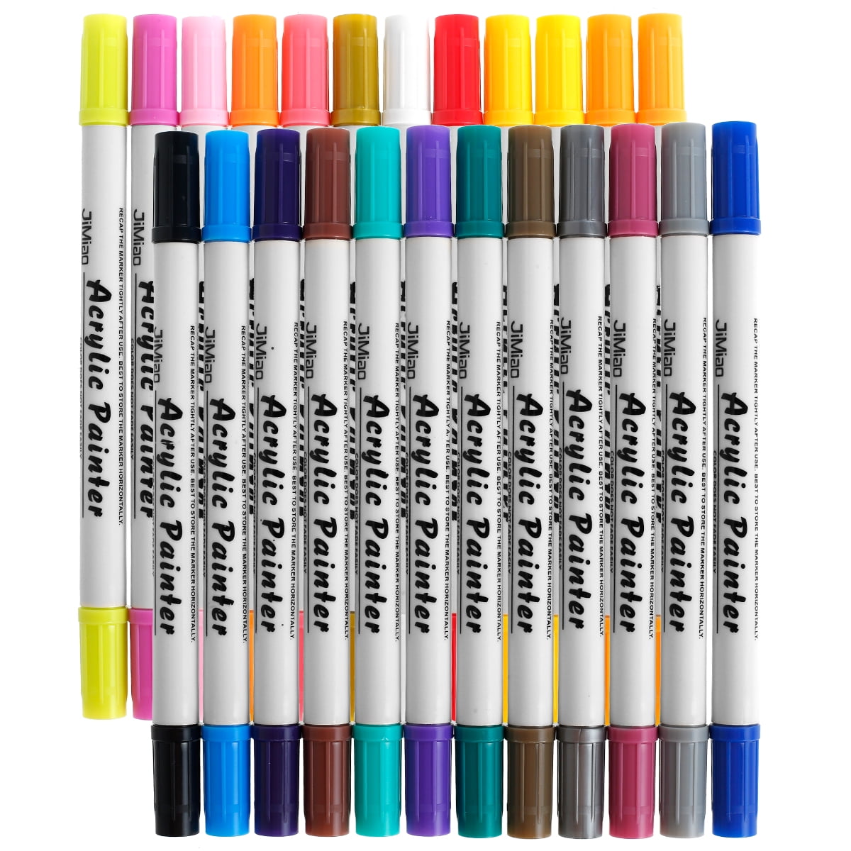  HTVRONT Acrylic Paint Pens - 24 Color Dual Tip Acrylic