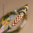 thumbnail image 2 of Pulsera de nudo de melocotón tejida a mano, productos semiacabados, pulsera de año de nacimiento de estilo oro duro 3D usable, 2 of 4