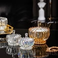 thumbnail image 3 of Glass Canister Storage Jars with Lid - Decorative Glass Jar for Candy, Jewelry, Cotton Swabs, Toothpicks, Dental Floss, Bathroom Organizer, Vanity Storage, Pumpkin Design(Clear), 3 of 6