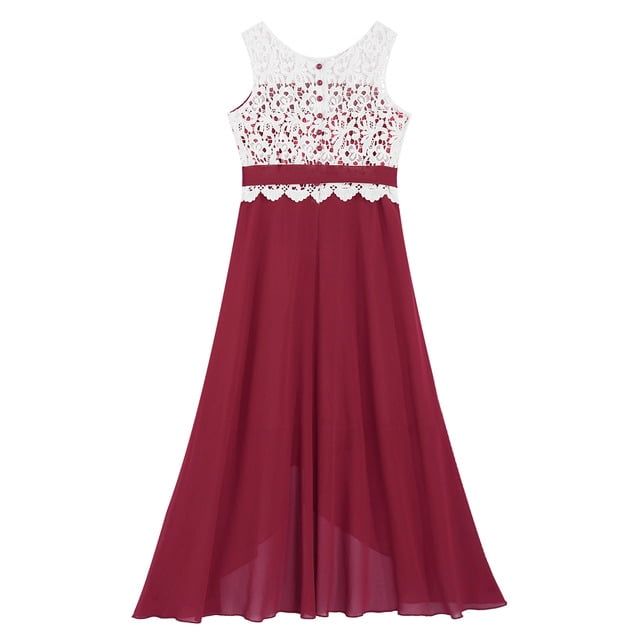 Robe d'Été pour Filles en Chiffon Robe de Demoiselle d'Honneur Sans Manches Robe de Princesse Costume de Soirée d'Anniversaire Robe de Concours