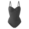 thumbnail image 4 of Conairie Women's Shapewear Bodysuit Tummy Control Body Shaper Waist Snatching Seamless Spaghetti Strap Body Suit Black XS, 4 of 4