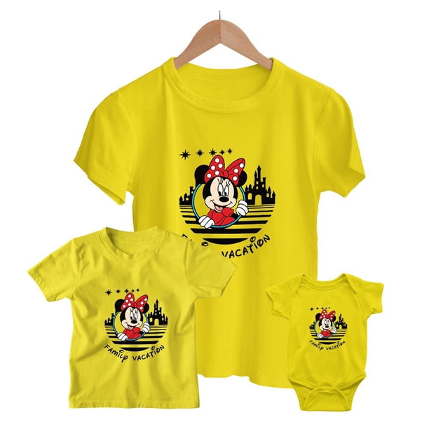 2023 Disney Family Vacation Clothes Mickey Mouse Fashion Disneyland Trip T-shirts Summer Casual Ropa Familiar Free ShippingBaby-12M(1pc) Gao Jinjia LED