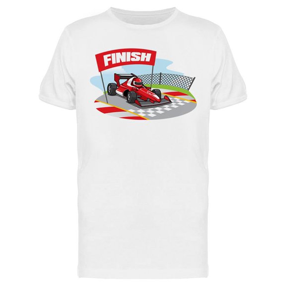 Racing Car On The Finish Line T-Shirt Men -Image by Shutterstock, Male Large