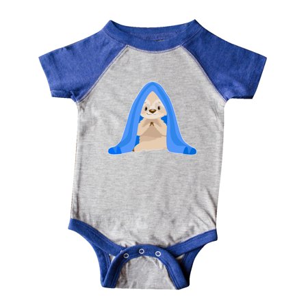 

Inktastic Cute Sloth in a Blue Blanket Gift Baby Boy or Baby Girl Bodysuit