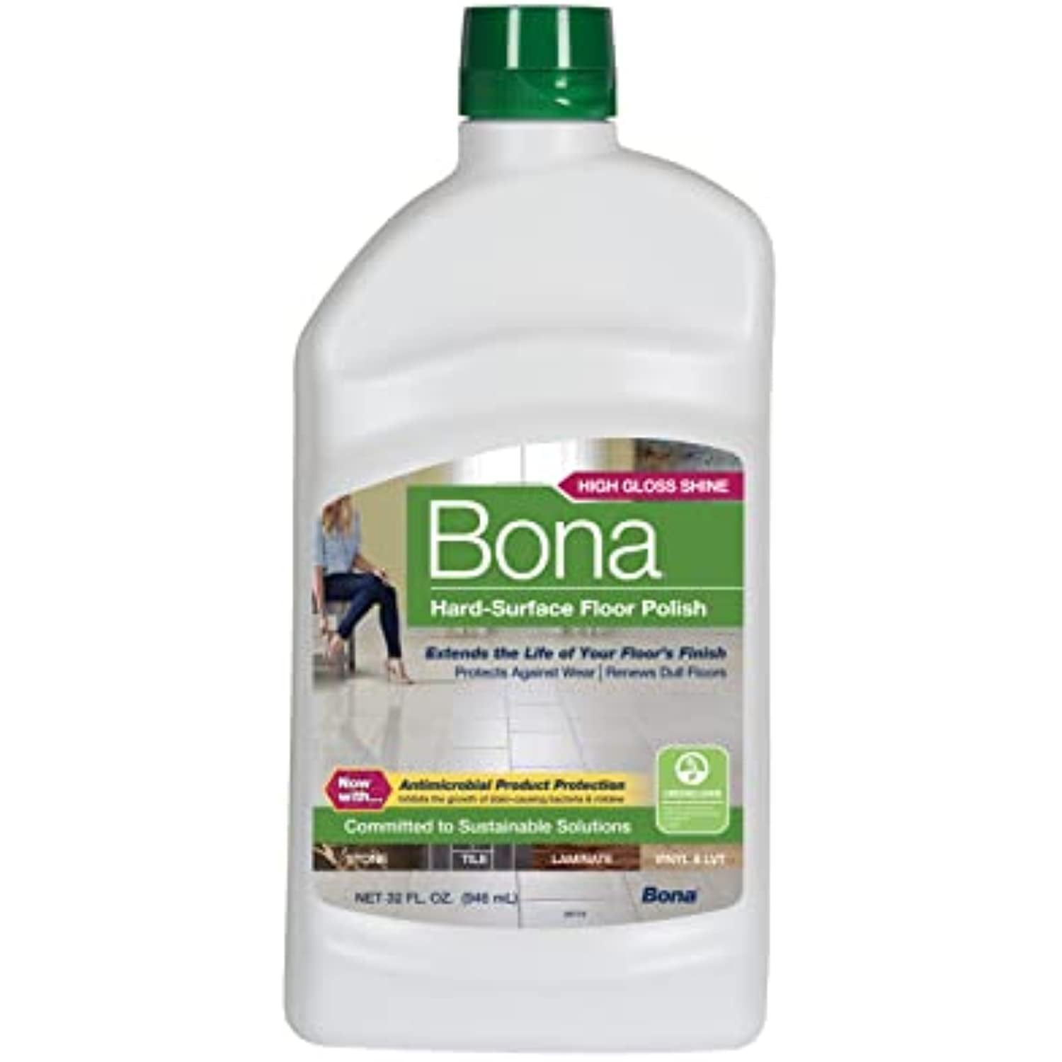 Bona HardSurface Floor Polish, For Stone Tile Laminate And Vinyl Lvt
