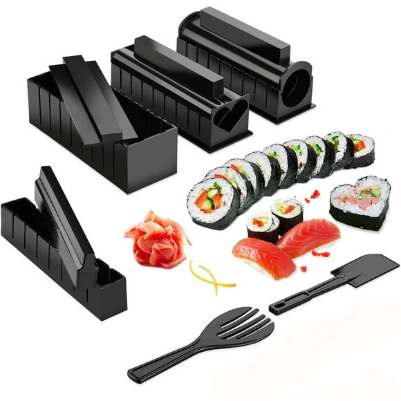 Sushi Making Kit，Sushi Roller 10 Pcs Diy Sushi Making Kit Roll Sushi Maker Rice Roll Mold Kitchen Sushi Tools