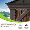 thumbnail image 6 of INTER HUT 12x16 FT Hardtop Gazebo Pavilion with Galvanized Steel Roof with Privacy Curtains and Textilene Nettings, 6 of 7