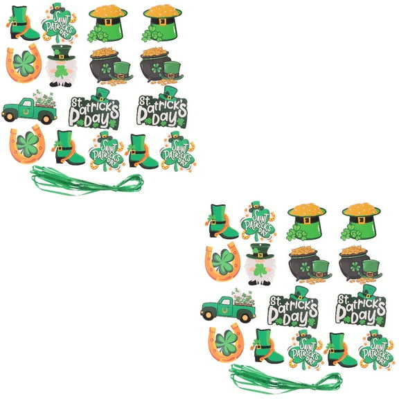 Raindrops 48 pcs St. Patrick's Hanging Tag Decorations St. Patrick's Day Decorations Paper Hanging Tags