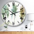 thumbnail image 2 of DesignArt Mixed Botanical Greens palms I Large Wall Clock, 2 of 2