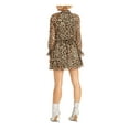 thumbnail image 2 of RACHEL RACHEL ROY Womens Beige Animal Print Long Sleeve Keyhole Short Sheath Dress XS, 2 of 2