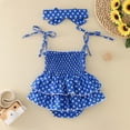 thumbnail image 6 of WUANDIXFA Baby Girl Clothes Summer Fourth of July Baby Girl Outfit Sleeveless Romper Bodysuit 4th of July Independence Day Clothes Blue,9-12 Months, 6 of 6