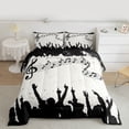 thumbnail image 2 of Homewish Music Lover Bedding Comforter Set,Black Splatter Ink Twin Comforter Sets,Musical Notes Bedding Set For Girl Boys,Microfiber Bedroom Decor Reversible,2pcs, 2 of 8