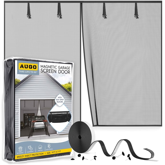 Pantalla para puerta de garaje AUGO 283 x 218 cm con cierre magnético 9 x 7 pies