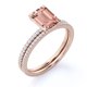 thumbnail image 4 of JeenMata Conjunto Nupcial de Morganita Creada Corte Esmeralda 1,50 ct - Conjunto Trío Nupcial - Anillo Compromiso - Anillo Aniversario - Oro Rosa 18 K sobre Plata, 4 of 6