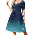 thumbnail image 2 of Vestido de fiesta de lujo para mujer, manga corta, color verde azulado y estrellas, estilo océano, con guirnalda de estrellas, vestidos de fiesta para mujer, vestido largo para mujer, 2 of 7