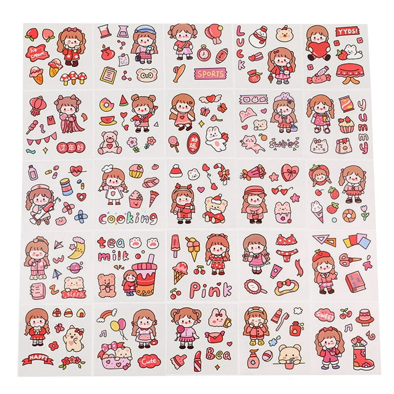 DraggmePartty Cute Girl Journal Sticker Gift Box Pet Kawaii Stationery  Scrapbooking Decoration Material Diary Phone Stickers 